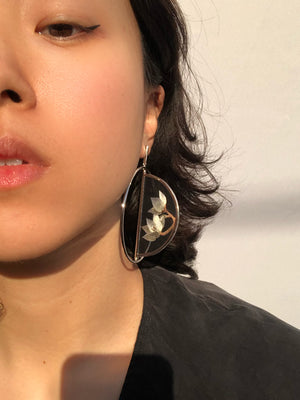 Magpie and Magnolia Embroidery Earrings