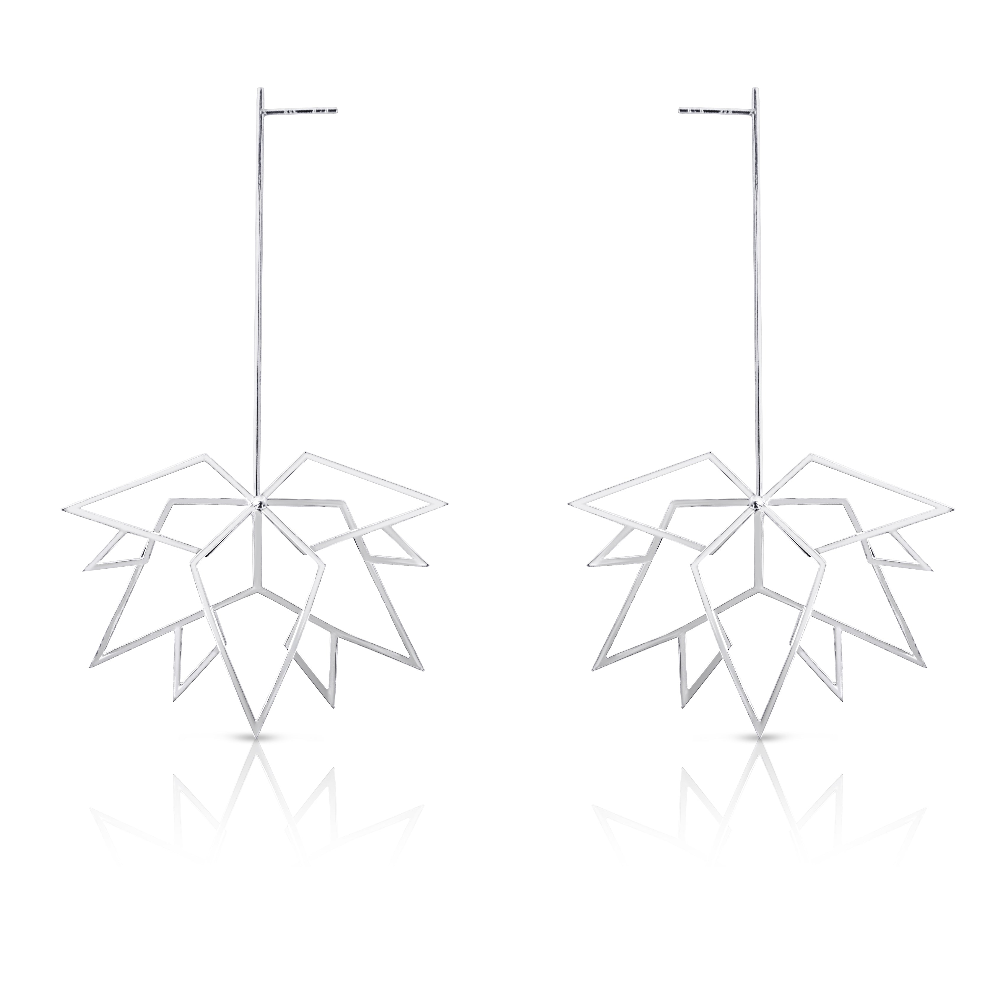 Maple Leaf Diamonds Winter Snowflake Earring Jackets JJ1005