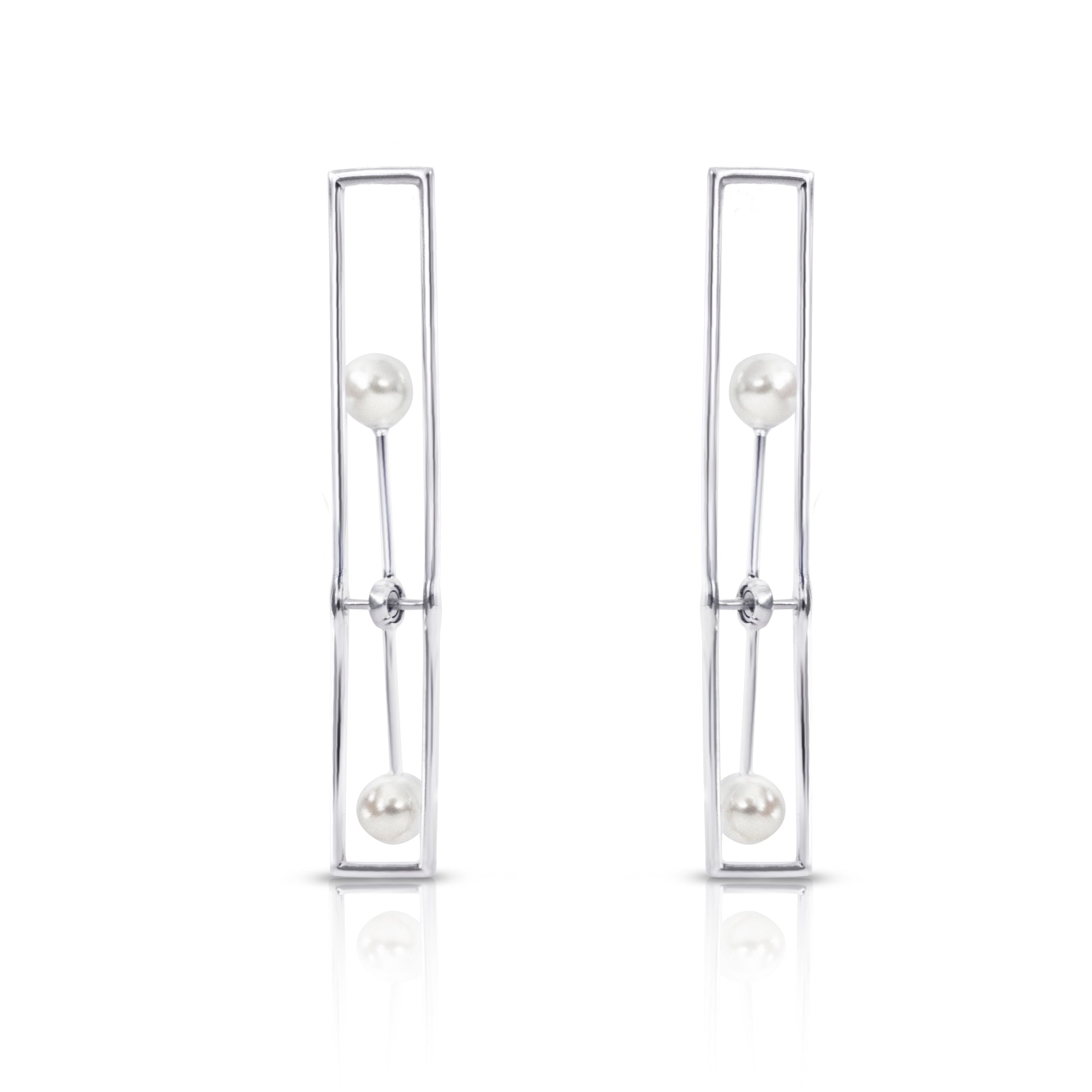 Trapped Pearl Earrings