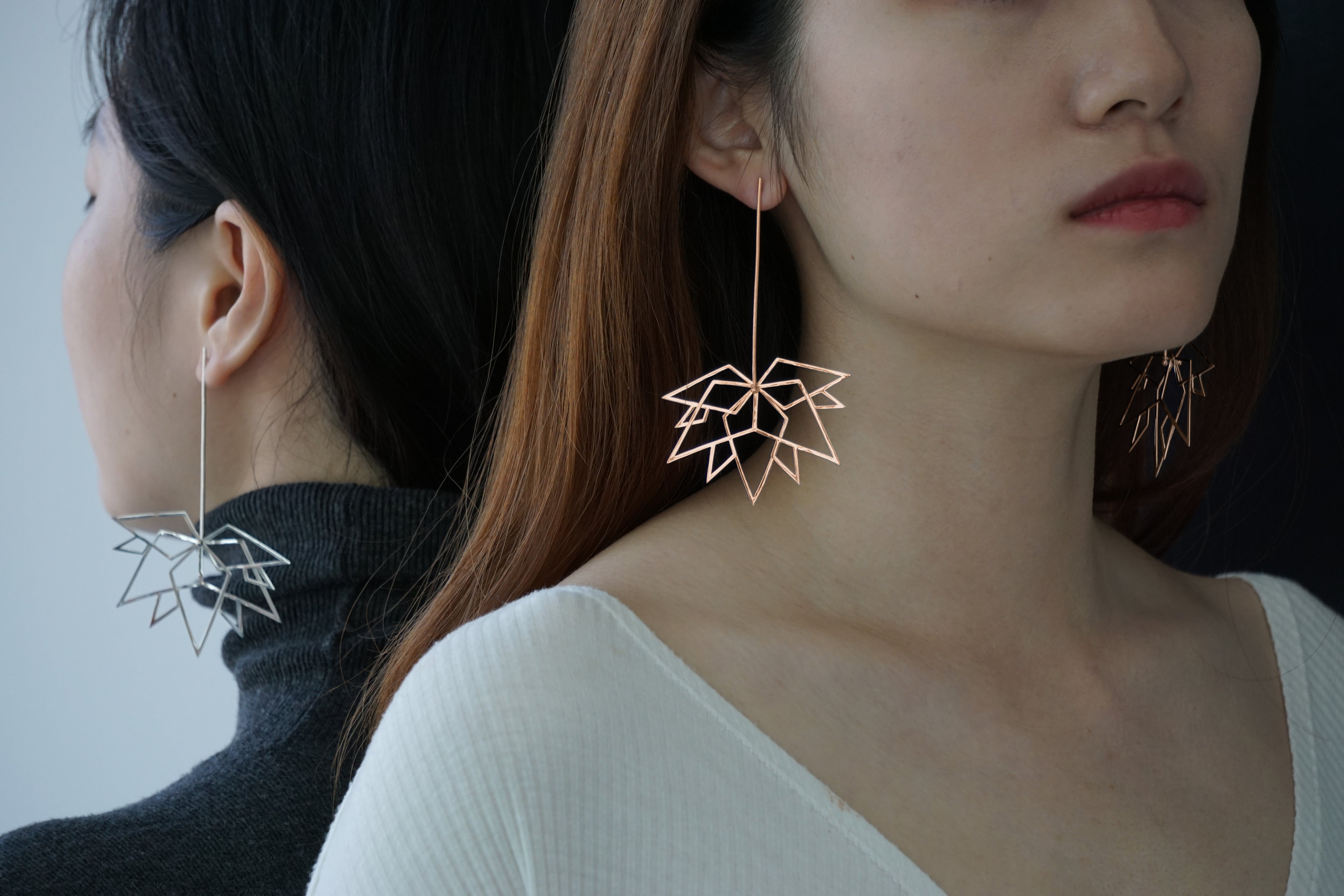 Maple Leaf Rose Gold Earrings