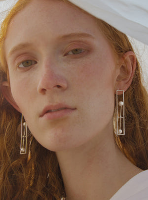 Trapped Pearl Earrings-JY GAO