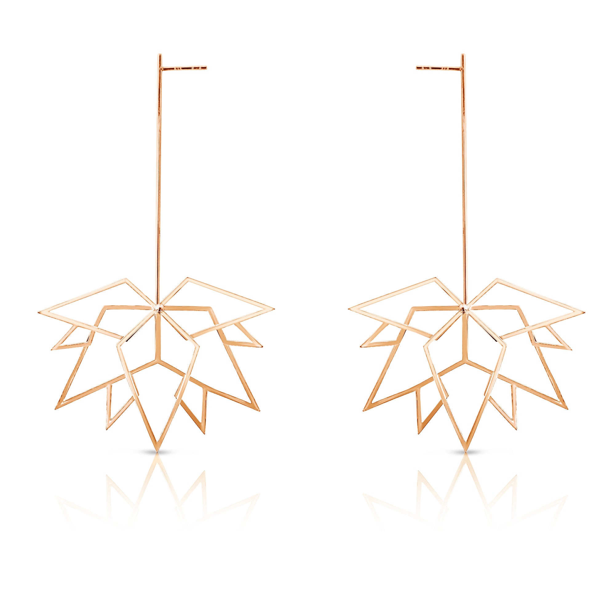 Maple Leaf Rose Gold Earrings